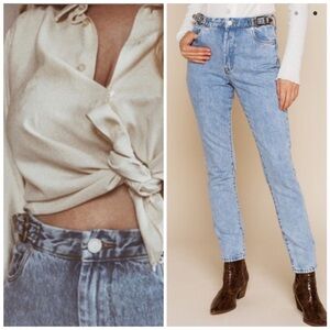 Blank NYC The Bleecker Ultra High Rise Etched Buckle Skinny‎ Western Jeans 27